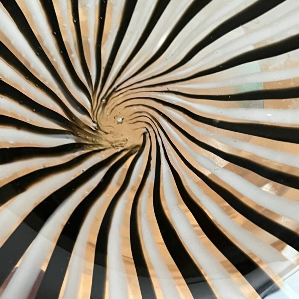 Dino Martens Murano Art Glass Freeform Bowl Mezza Filigrana Bianco Nero - Picture 15 of 16